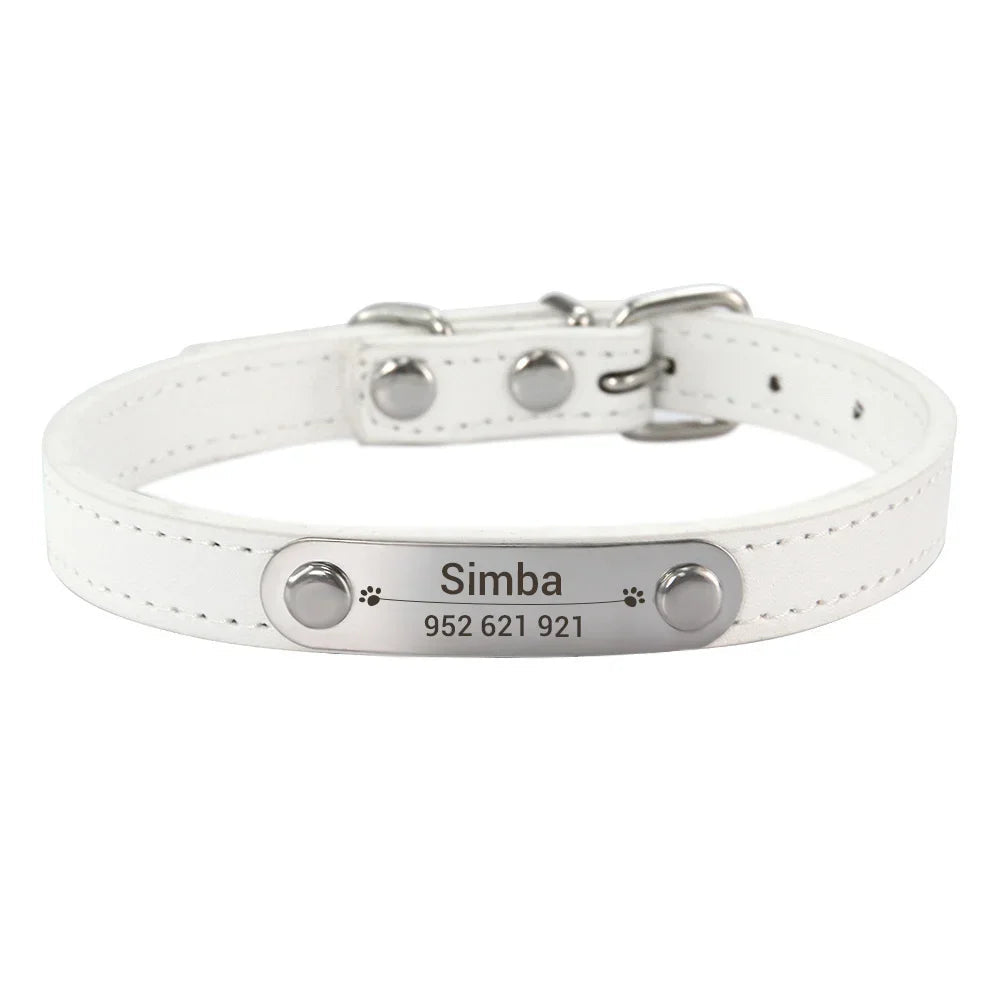 Personalized Dog Leather Collar - 