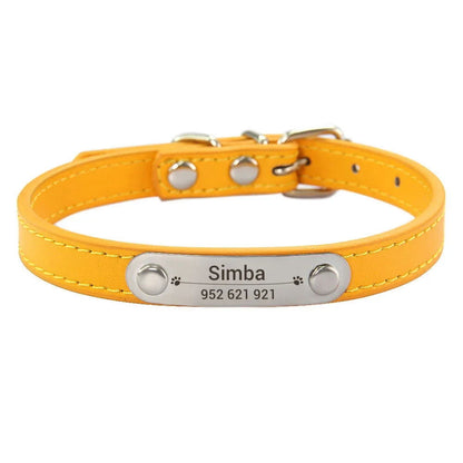 Personalized Dog Leather Collar - 