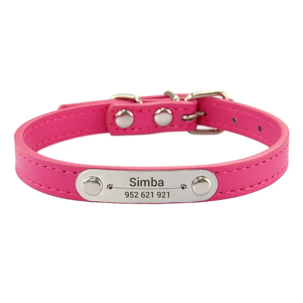 Personalized Dog Leather Collar - 