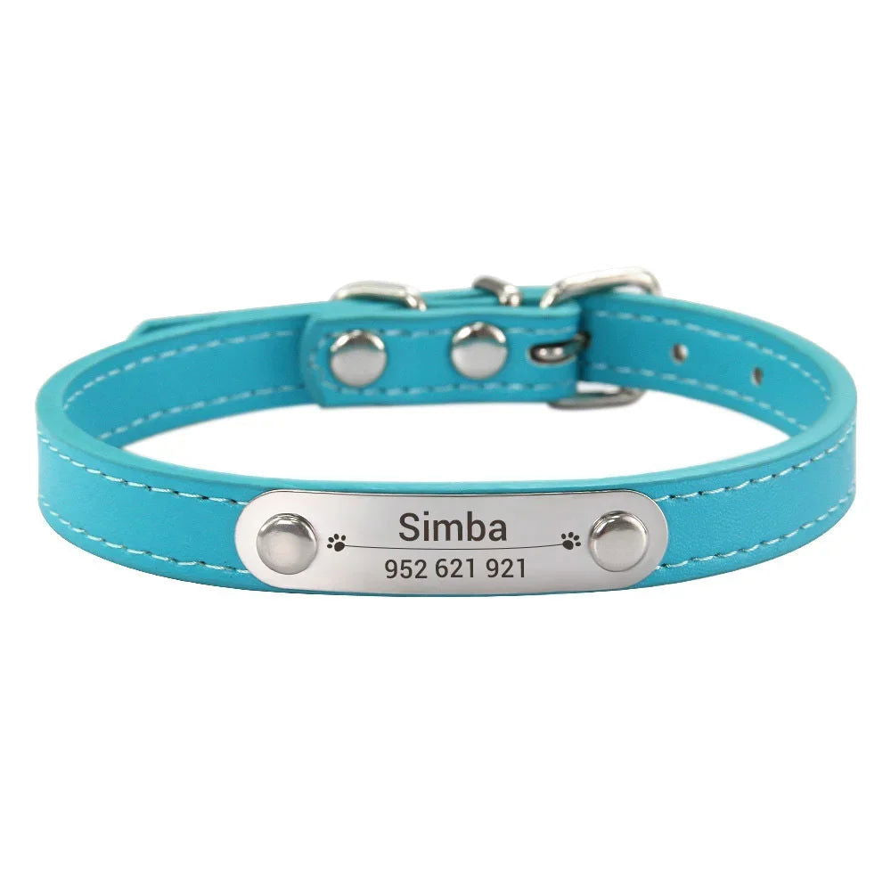 Personalized Dog Leather Collar - 