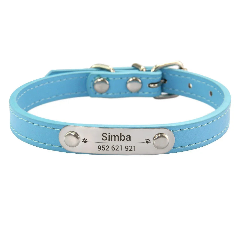 Personalized Dog Leather Collar - 