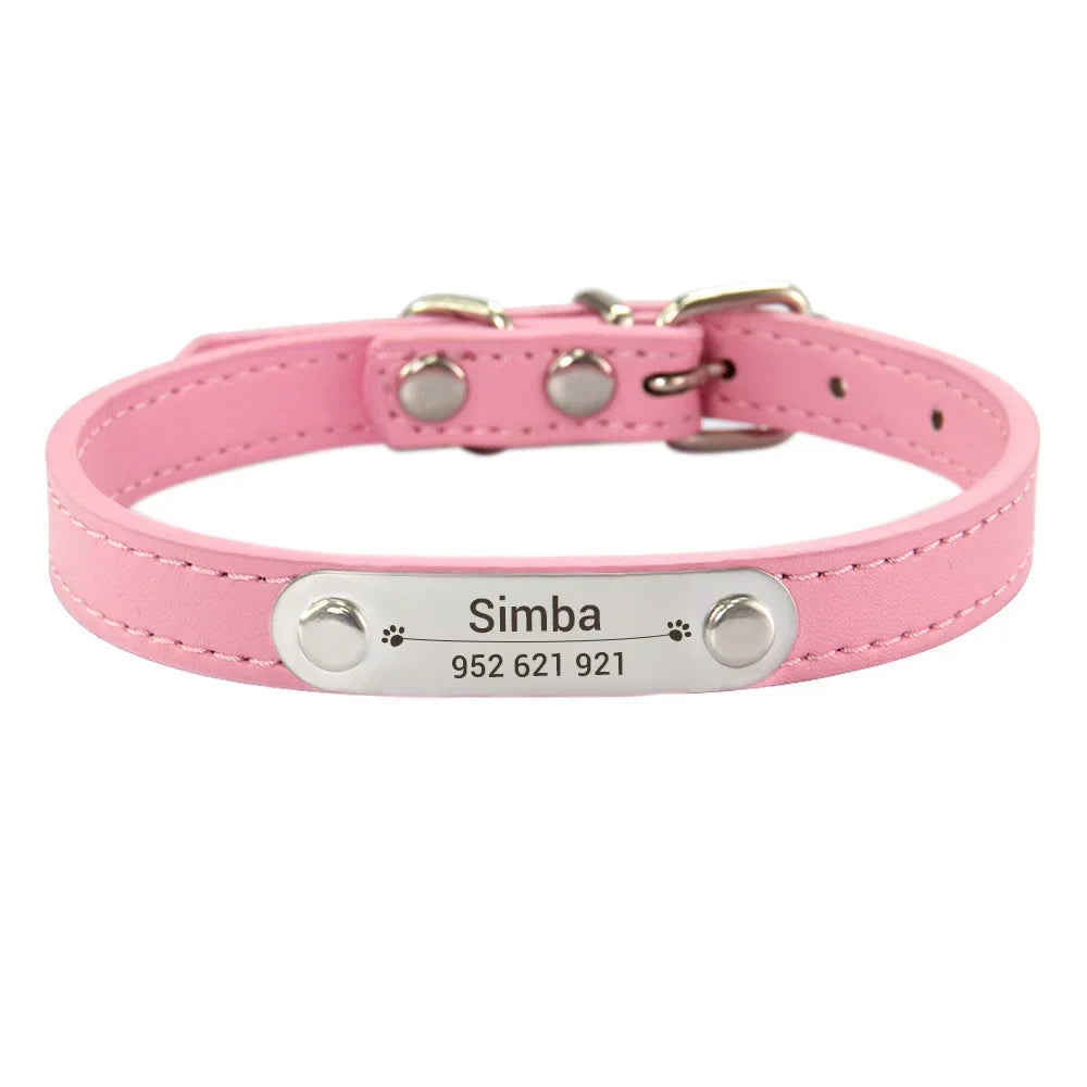 Personalized Dog Leather Collar - 