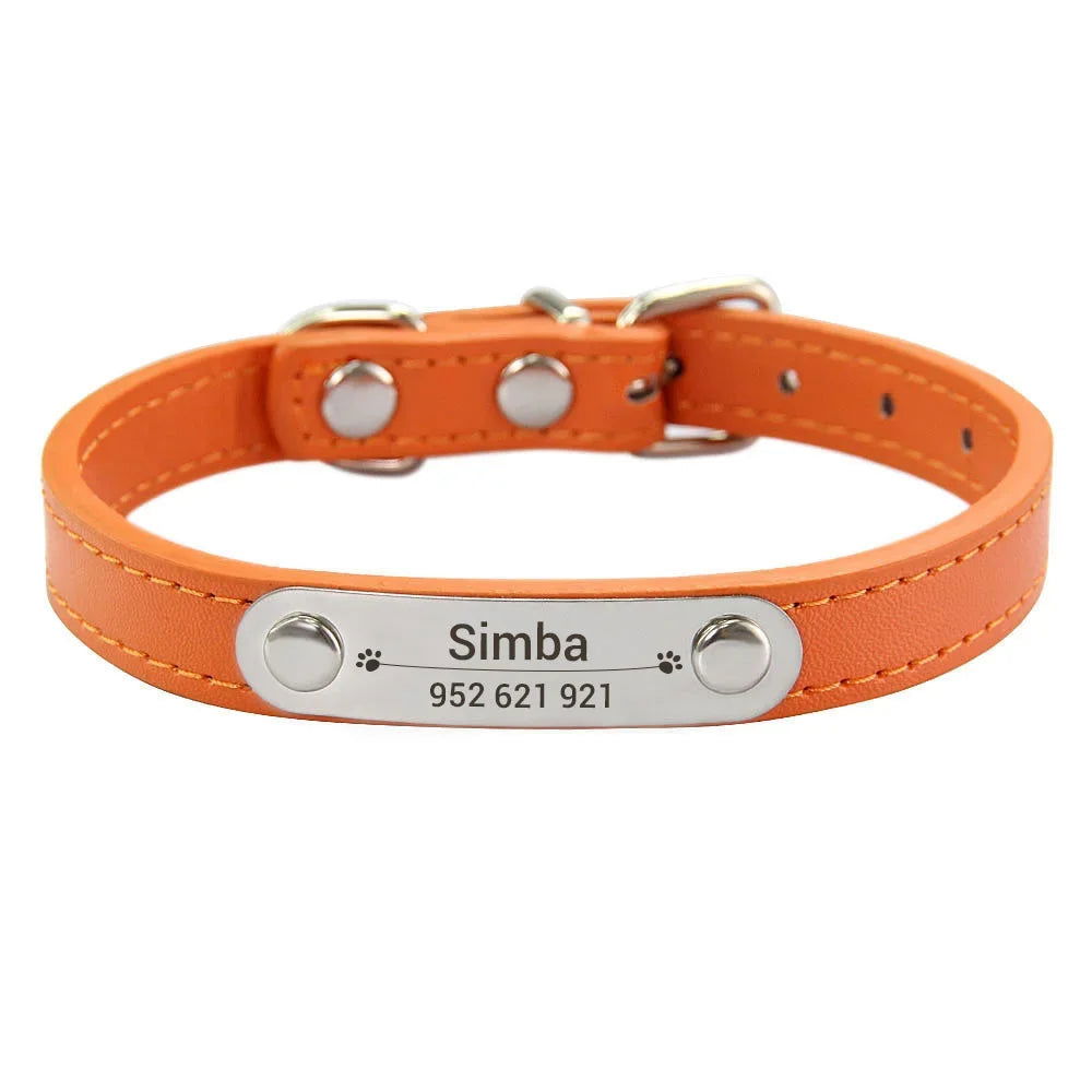 Personalized Dog Leather Collar - 