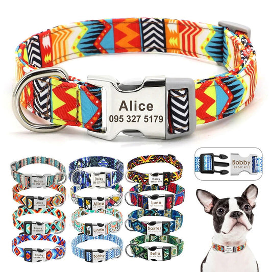 Personalized Dogs Cat ID Collars With Engraved Name - 