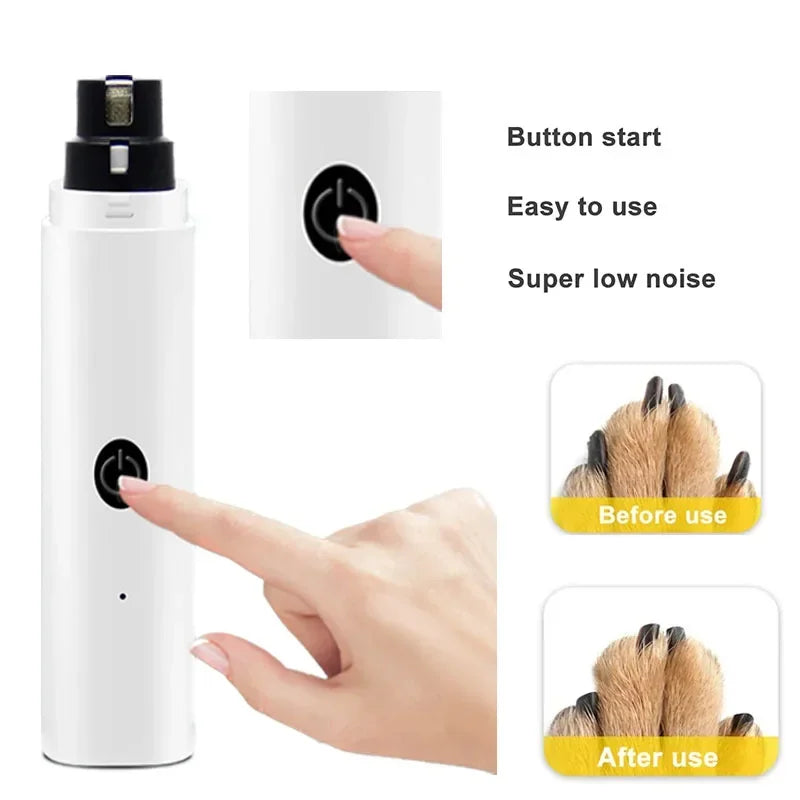 Rechargeable Electric Pet Nail Grinder - USB Charging Nail Clipper for Dogs and Cats