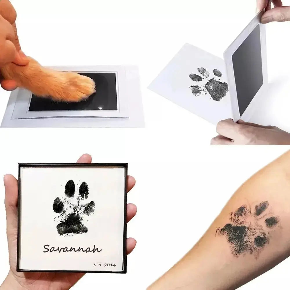 Pet Paw Print Impression Kit with Non-Toxic Ink Pad for Dogs and Cats