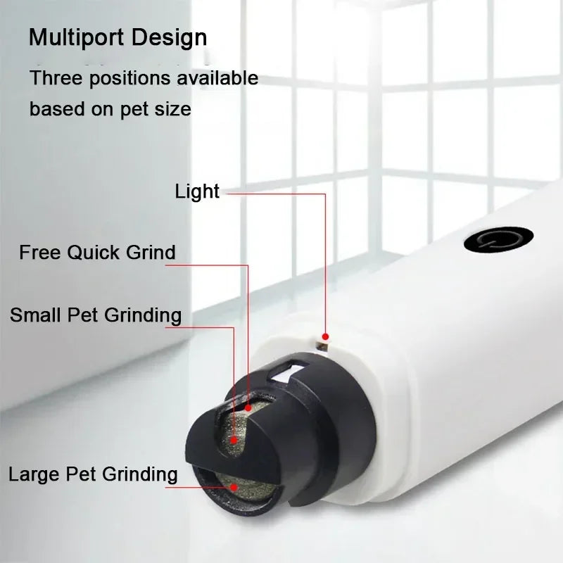 Rechargeable Electric Pet Nail Grinder - USB Charging Nail Clipper for Dogs and Cats