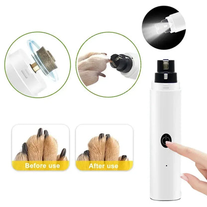 Rechargeable Electric Pet Nail Grinder - USB Charging Nail Clipper for Dogs and Cats