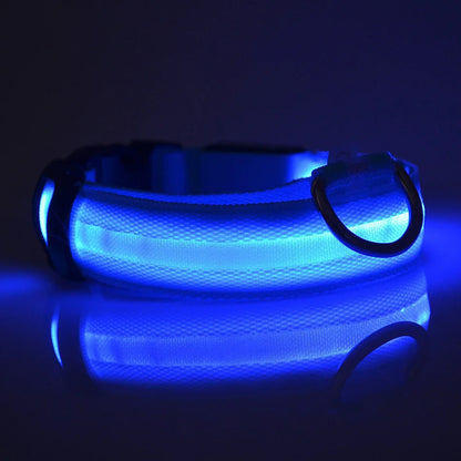 LED Flashing Dog Collar - Nylon Glow-in-the-Dark Luminous Safety Collar