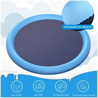 Inflatable Dog Swimming Pool with Sprinkler Pad - Outdoor Interactive Water Fountain Cooling Mat