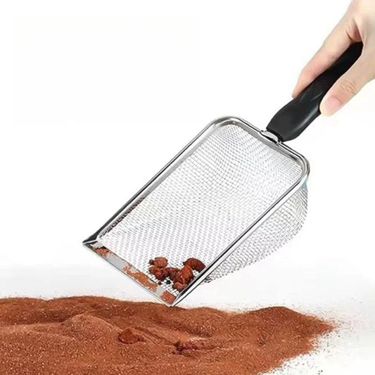 Stainless Steel Cat Litter Shovel – Leak-Proof Cat Litter Box Scoop with Ergonomic Handle - 