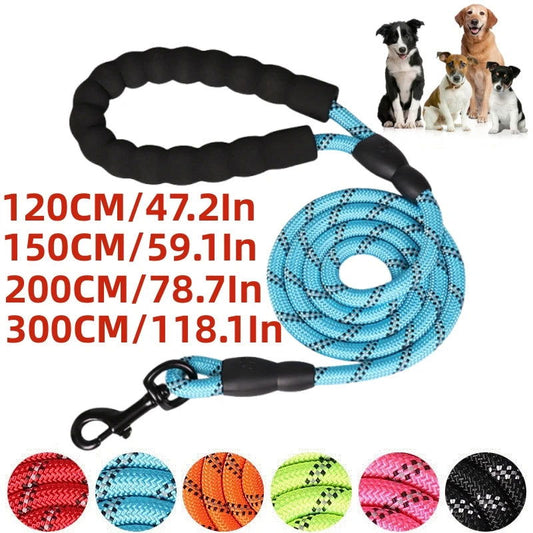 Strong Reflective Dog leash with Soft Handle - 