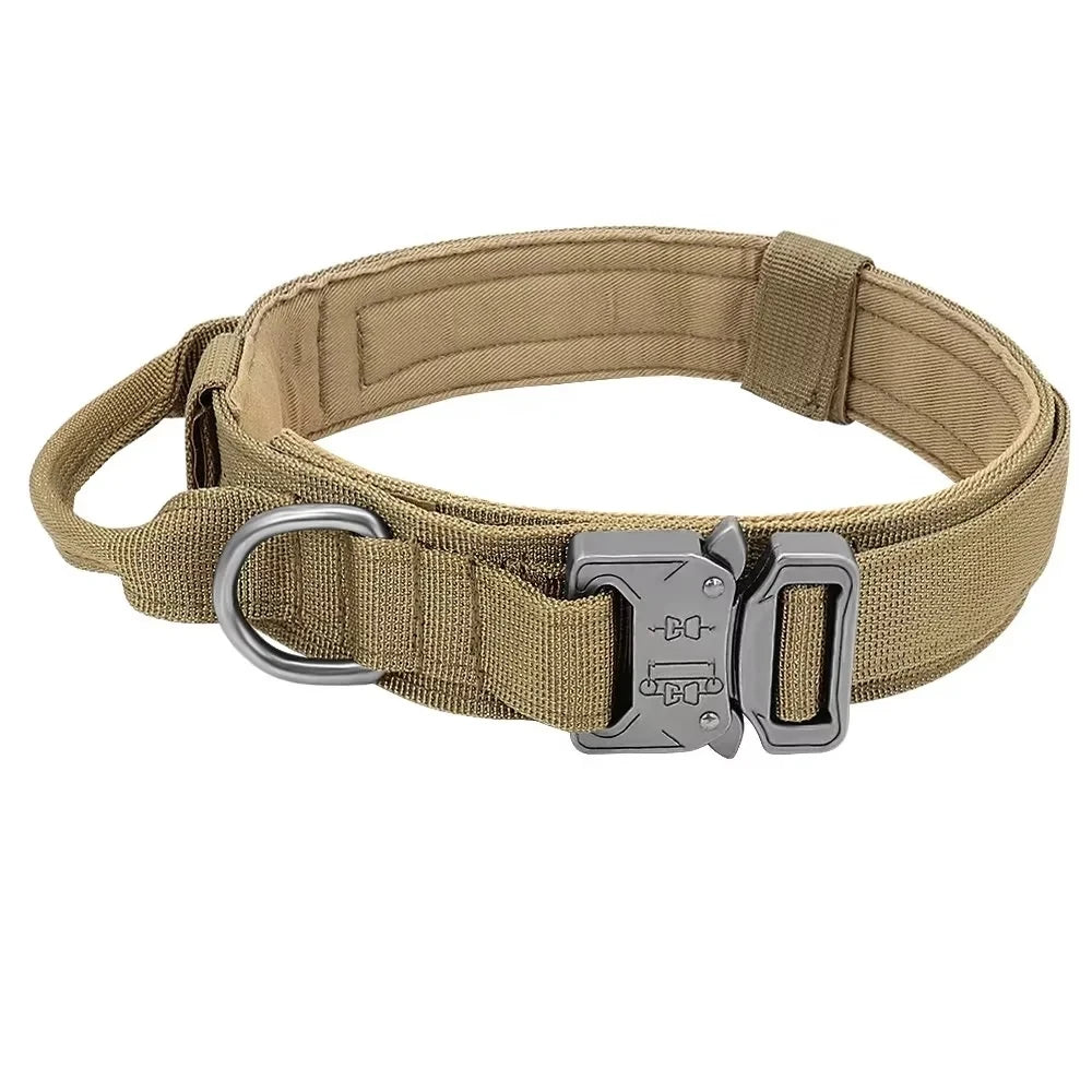 Tactical Police Dog Collar, Military Adjustable Nylon for German Shepherd, Durable Training & Walking Collar - 