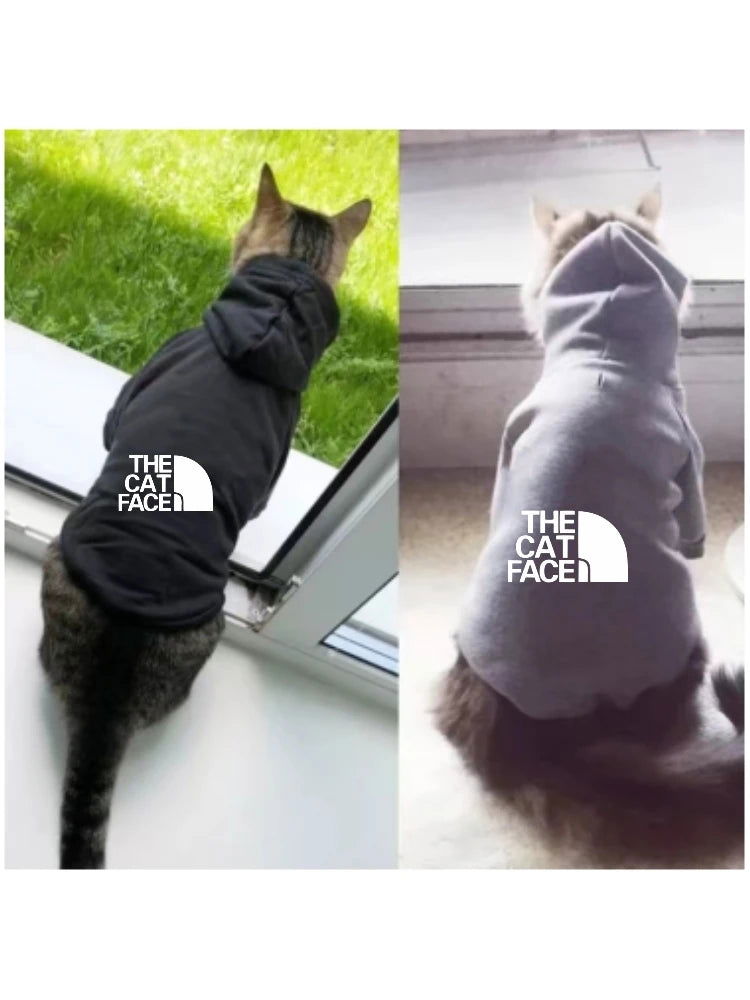 The Cat Face - Fashion Cat Hoodie Fleece Jumper for Kittens & Small Pets - 