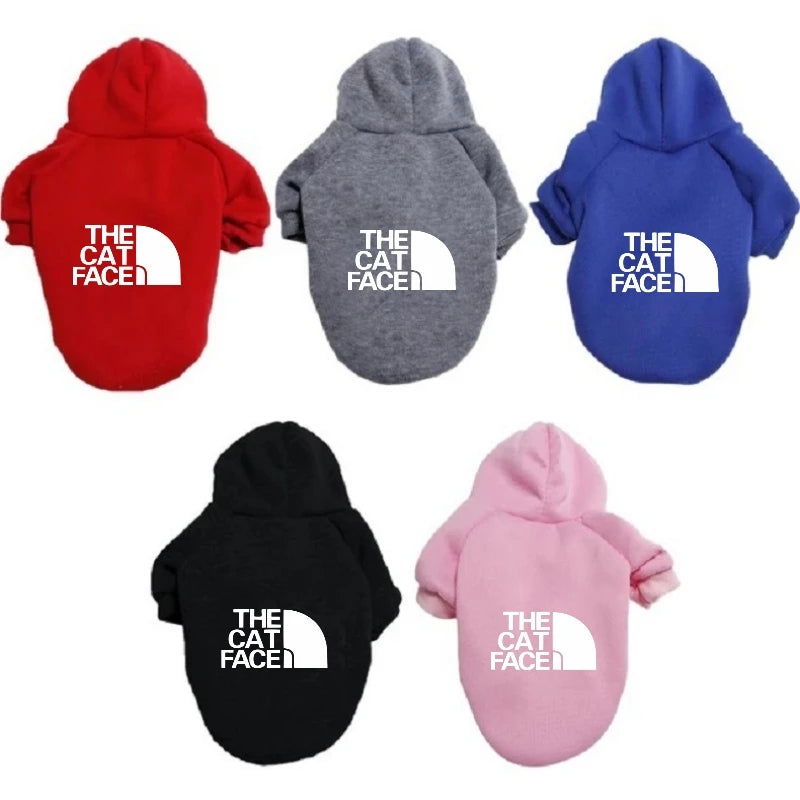 The Cat Face - Fashion Cat Hoodie Fleece Jumper for Kittens & Small Pets - 