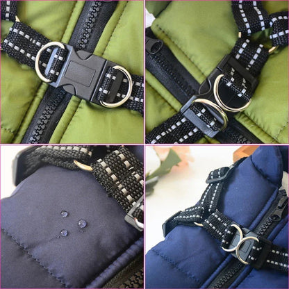 Waterproof Dog Jacket With Harness - 