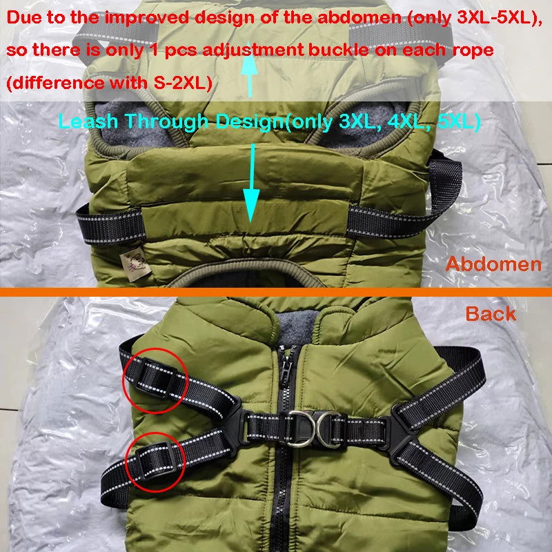 Waterproof Dog Jacket With Harness - 